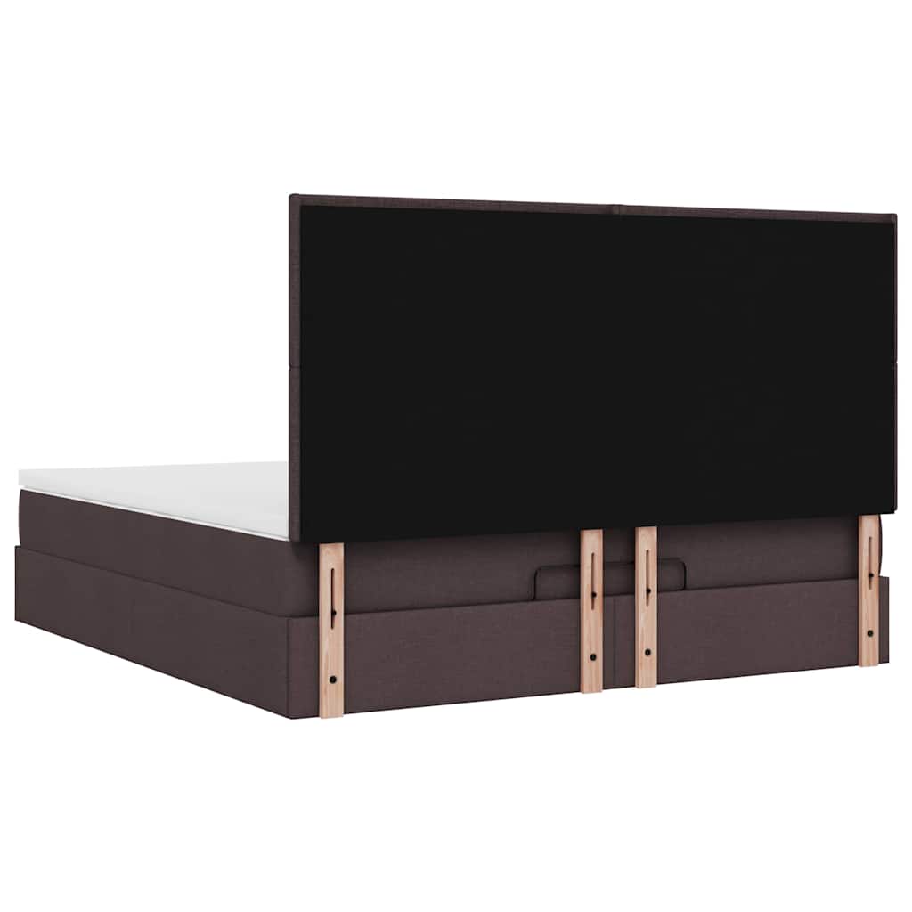vidaXL Lit coffre avec matelas Tissu marron foncé 180x200 cm