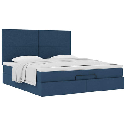 vidaXL Lit ottoman avec matelas bleu 180x200 cm tissu