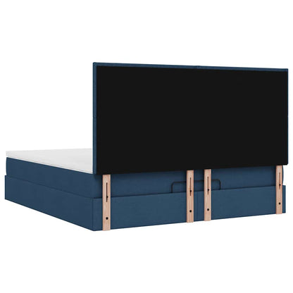 vidaXL Lit ottoman avec matelas bleu 180x200 cm tissu