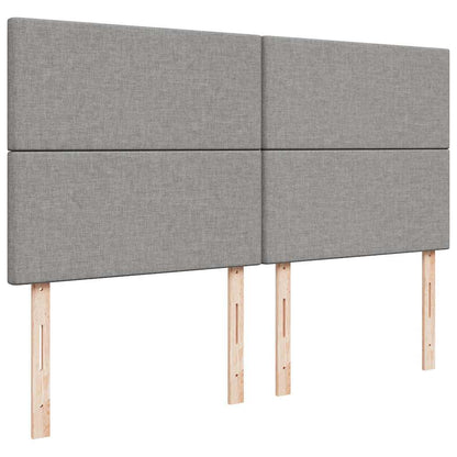vidaXL Ottoman-Bett mit Matratzen Hellgrau 200x200 cm Stoff