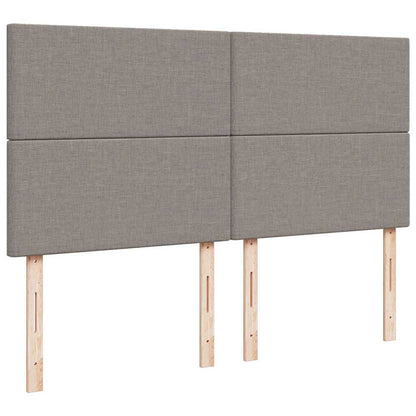 vidaXL Ottoman-Bett mit Matratzen Taupe 200x200 cm Stoff