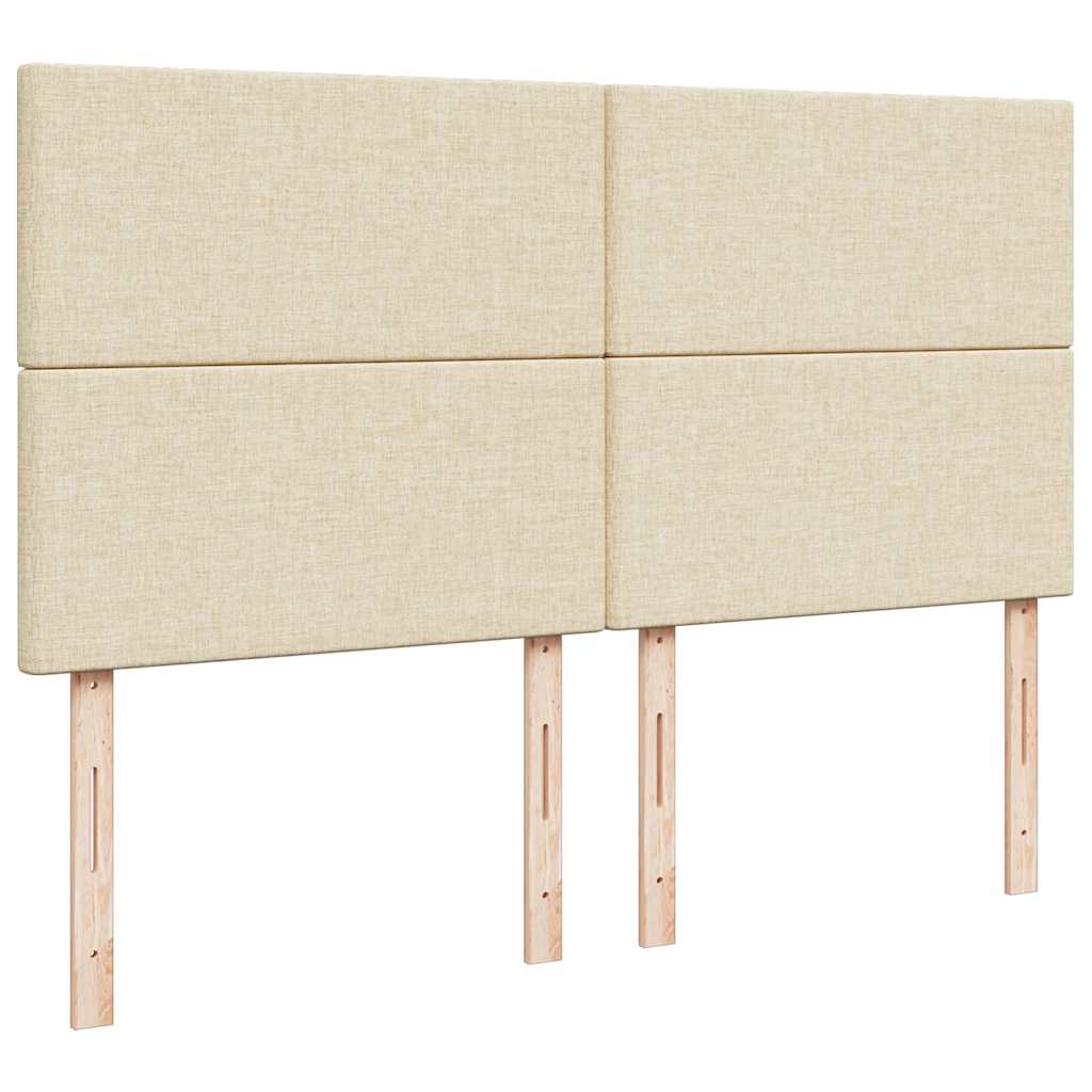 vidaXL Ottoman-Bett mit Matratzen Creme 200x200 cm Stoff