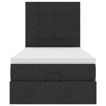 vidaXL Lit ottoman avec matelas Noir 90x190 cm Tissu