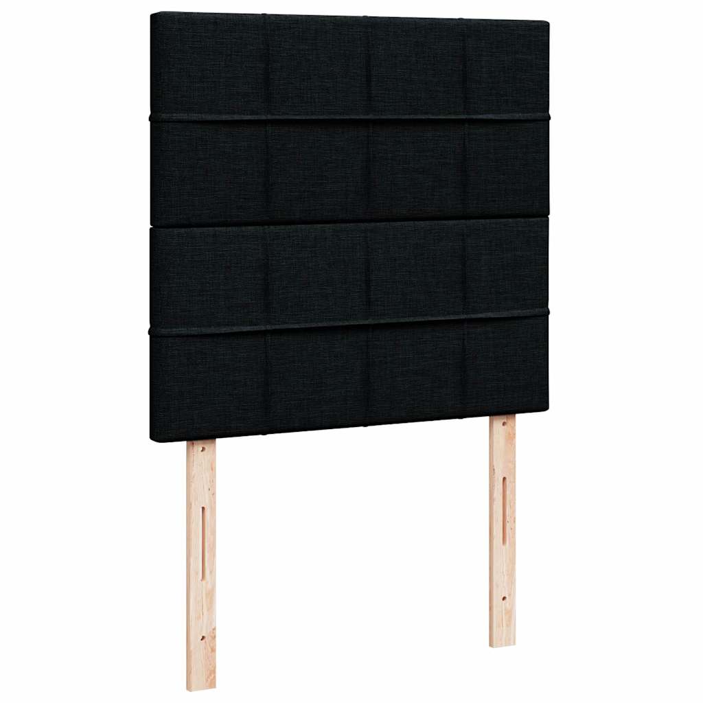 vidaXL Lit ottoman avec matelas Noir 90x190 cm Tissu