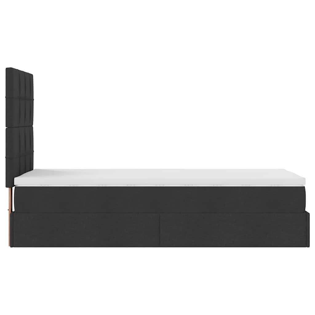 vidaXL Lit ottoman avec matelas Noir 90x190 cm Tissu