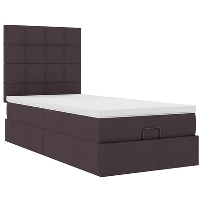 vidaXL Ottoman-Bett mit Matratze Dunkelbraun 90x200 cm Stoff