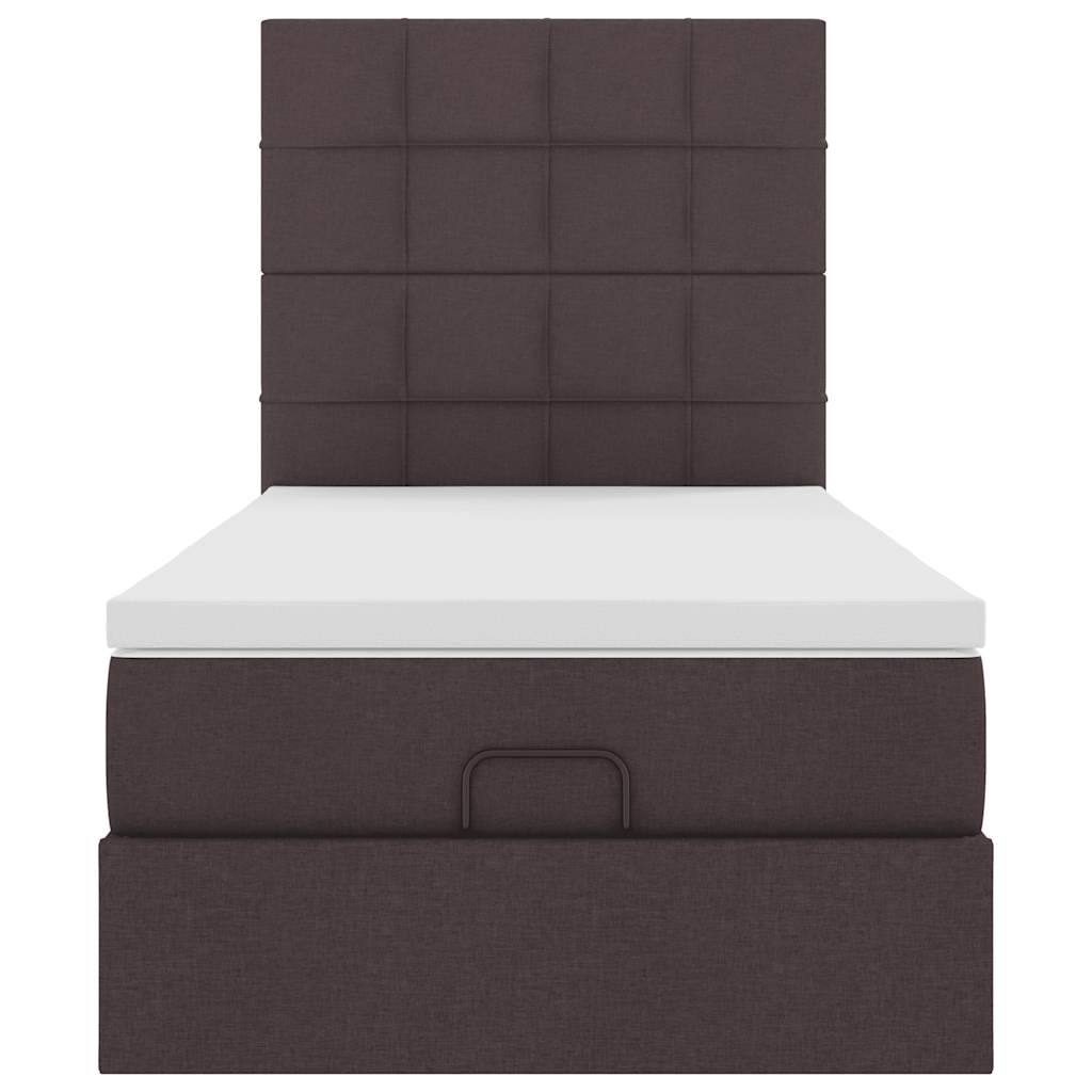 vidaXL Ottoman-Bett mit Matratze Dunkelbraun 90x200 cm Stoff