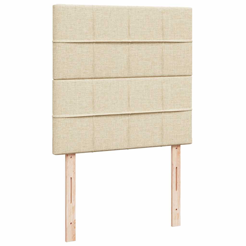vidaXL Ottoman-Bett mit Matratze Creme 90x200 cm Stoff
