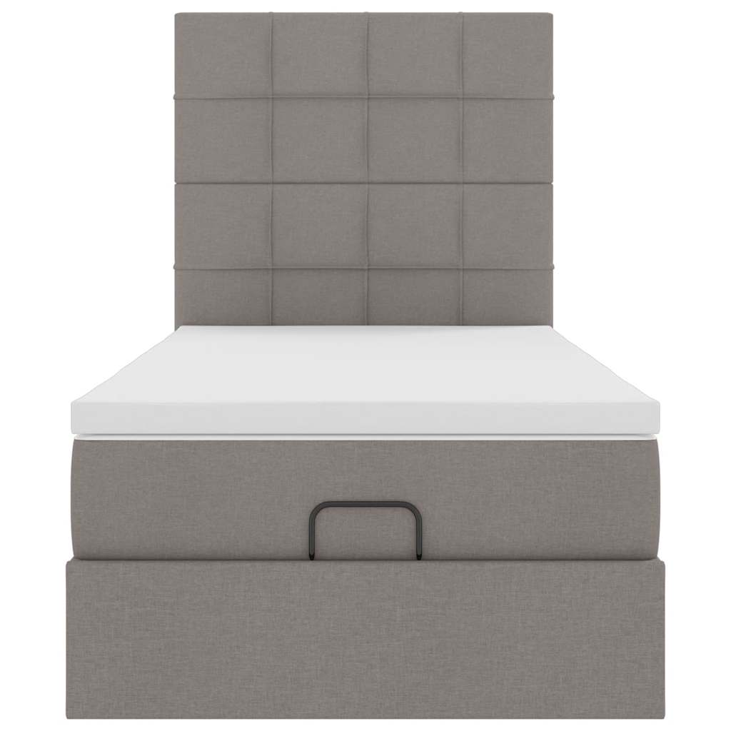 vidaXL Ottoman-Bett mit Matratze Taupe 100x200 cm Stoff