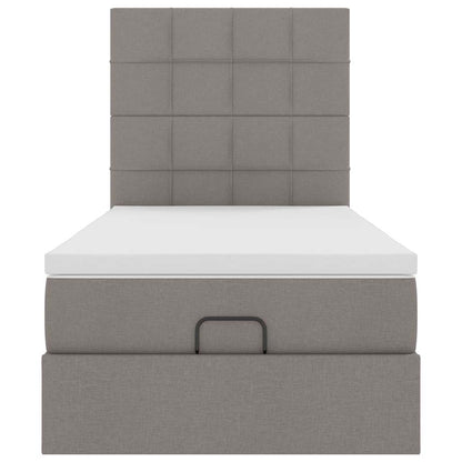 vidaXL Ottoman-Bett mit Matratze Taupe 100x200 cm Stoff