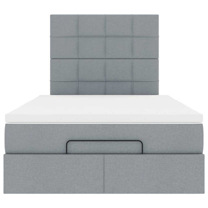 vidaXL Ottoman-Bett mit Matratze Hellgrau 120x190 cm Stoff