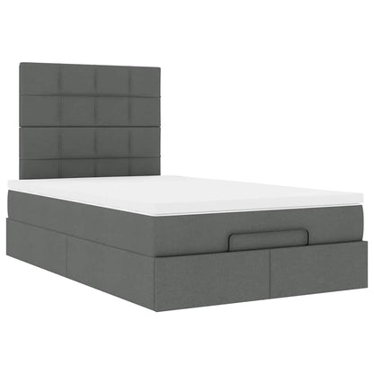 vidaXL Ottoman-Bett mit Matratze Dunkelgrau 120x190 cm Stoff