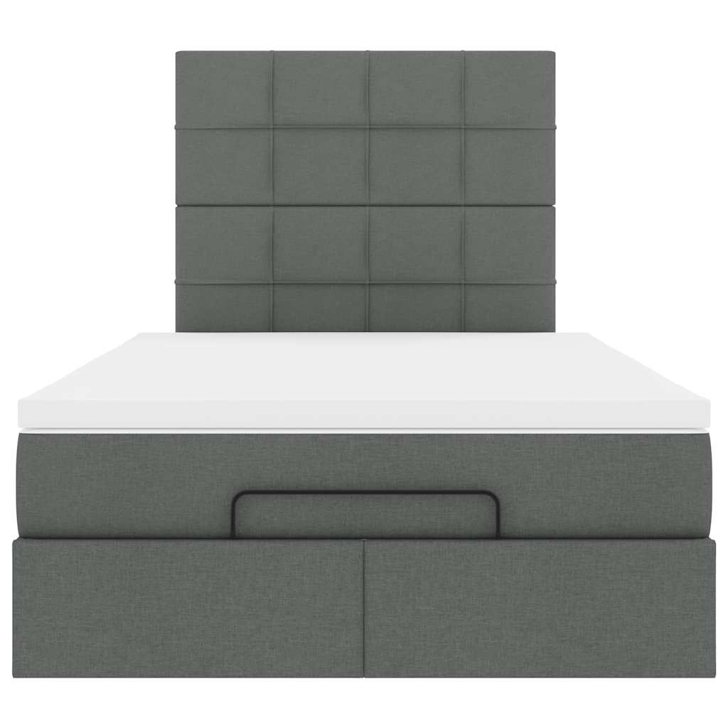 vidaXL Ottoman-Bett mit Matratze Dunkelgrau 120x190 cm Stoff