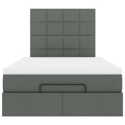 vidaXL Ottoman-Bett mit Matratze Dunkelgrau 120x190 cm Stoff