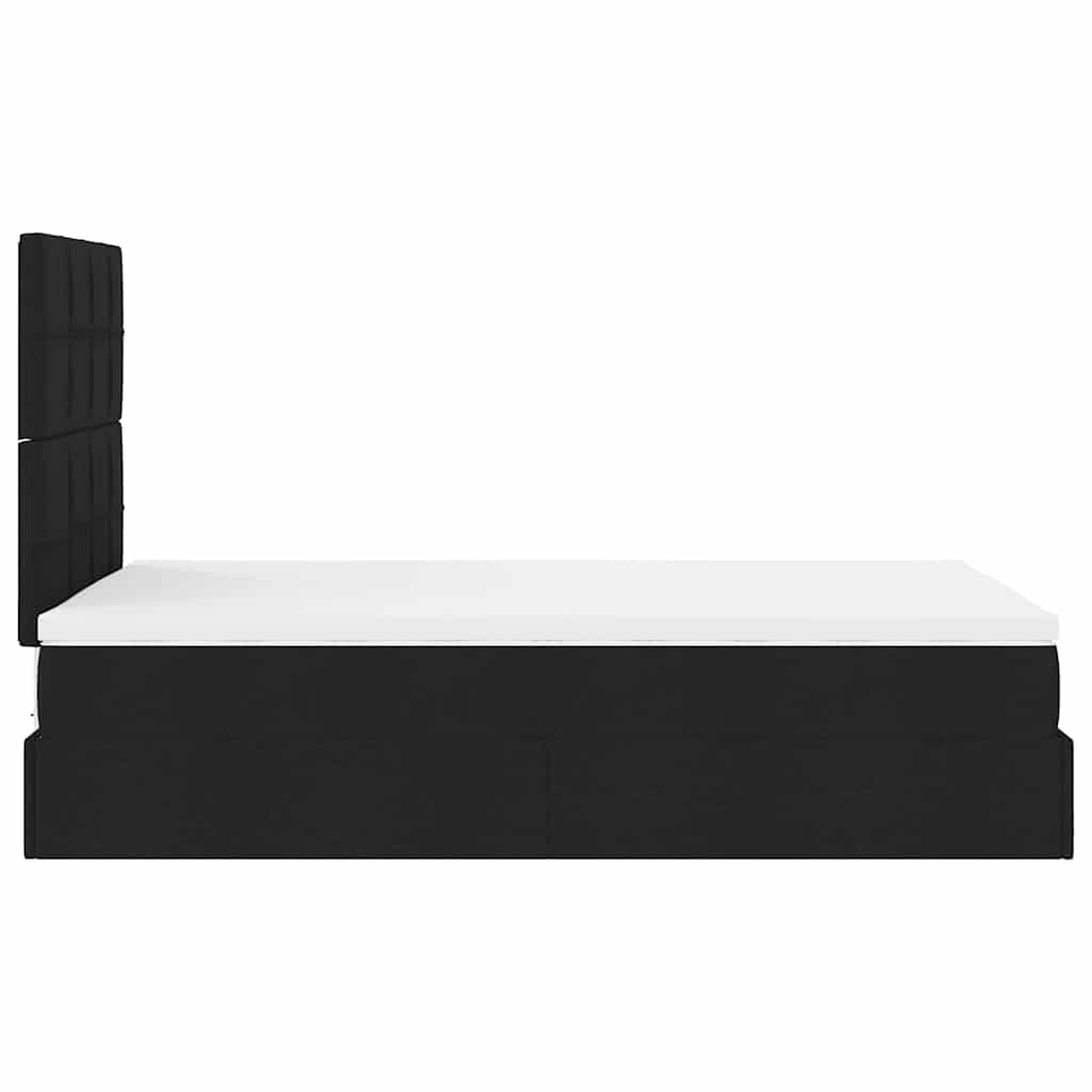 vidaXL Ottoman-Bett mit Matratze Schwarz 120x190 cm Stoff
