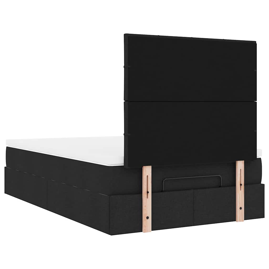 vidaXL Ottoman-Bett mit Matratze Schwarz 120x190 cm Stoff