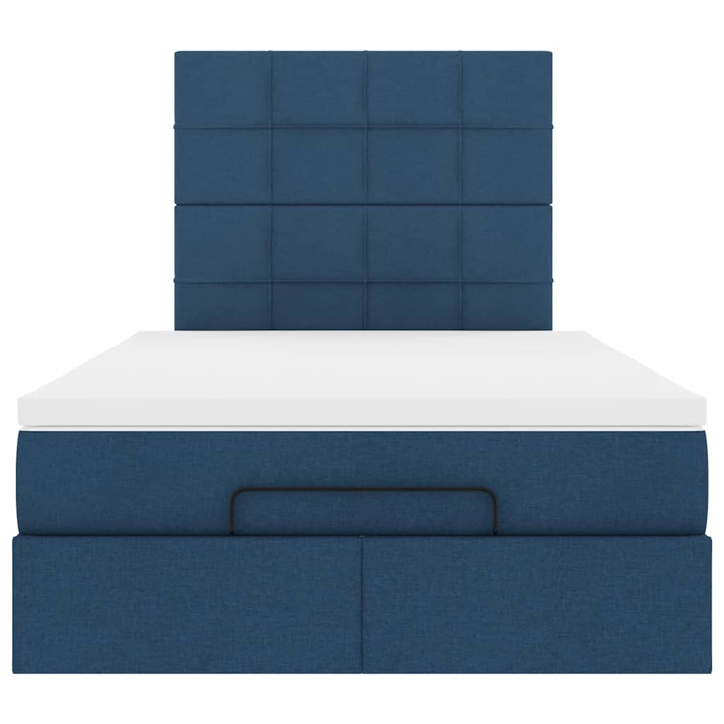 vidaXL Ottoman-Bett mit Matratze Blau 120x190 cm Stoff