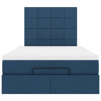 vidaXL Ottoman-Bett mit Matratze Blau 120x190 cm Stoff