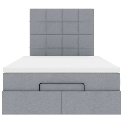 vidaXL Ottoman-Bett mit Matratze Hellgrau 120x200 cm Stoff