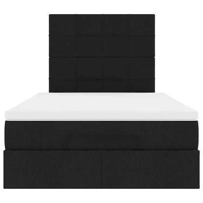 vidaXL Ottoman-Bett mit Matratze Schwarz 120x200 cm Stoff