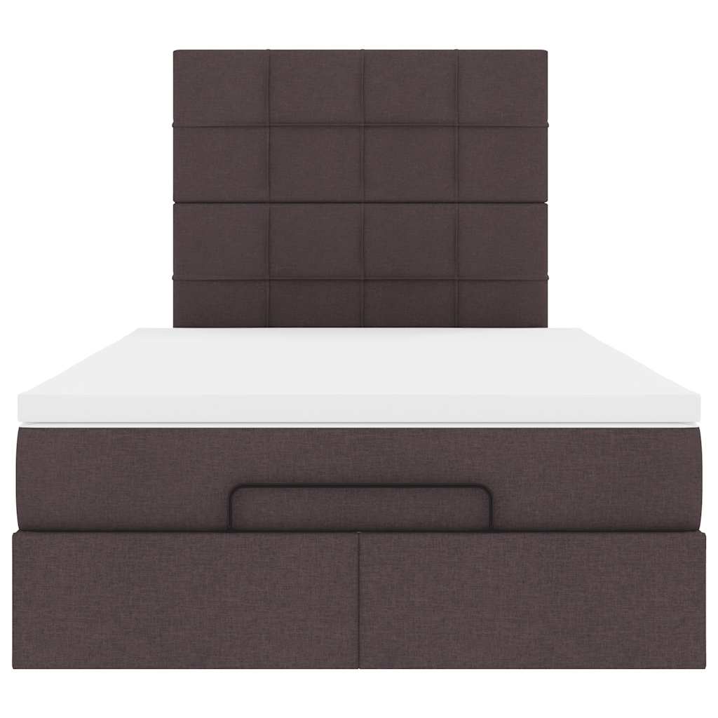 vidaXL Ottoman-Bett mit Matratze Dunkelbraun 120x200 cm Stoff