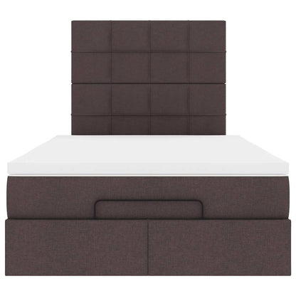 vidaXL Ottoman-Bett mit Matratze Dunkelbraun 120x200 cm Stoff