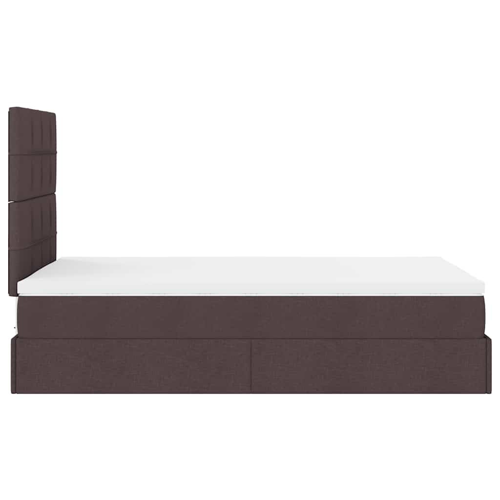 vidaXL Ottoman-Bett mit Matratze Dunkelbraun 120x200 cm Stoff