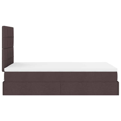 vidaXL Ottoman-Bett mit Matratze Dunkelbraun 120x200 cm Stoff