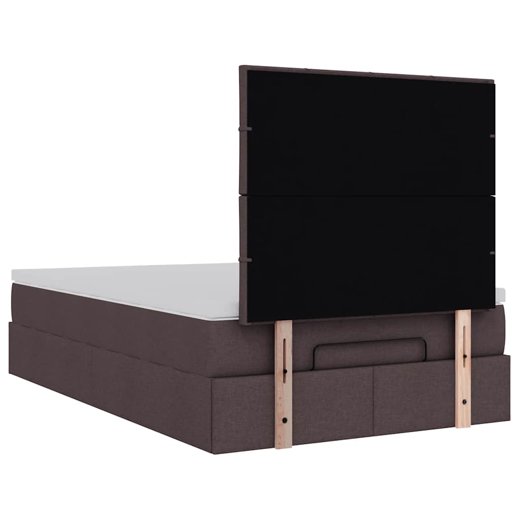 vidaXL Ottoman-Bett mit Matratze Dunkelbraun 120x200 cm Stoff