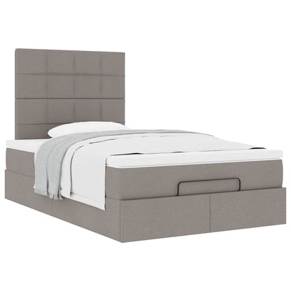 vidaXL Ottoman-Bett mit Matratze Taupe 120x200 cm Stoff