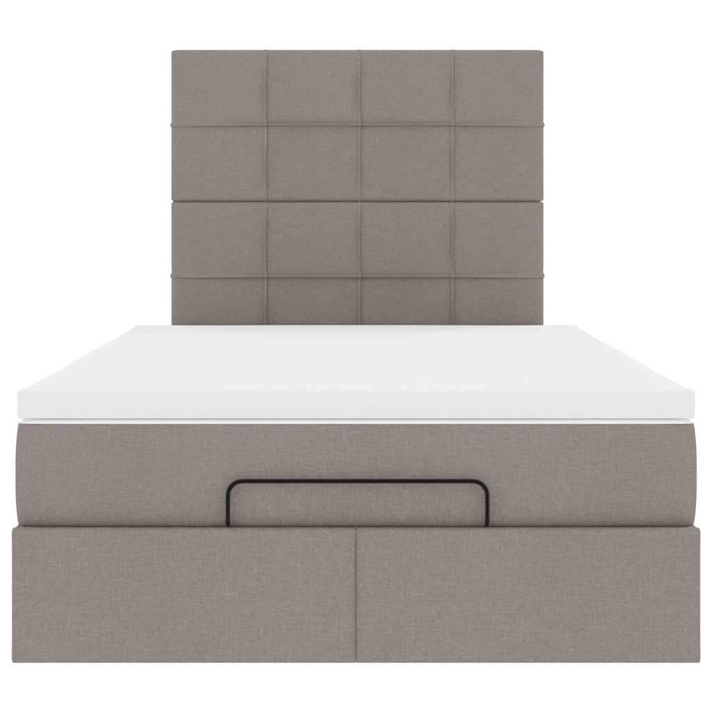 vidaXL Ottoman-Bett mit Matratze Taupe 120x200 cm Stoff