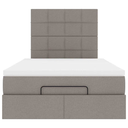 vidaXL Ottoman-Bett mit Matratze Taupe 120x200 cm Stoff
