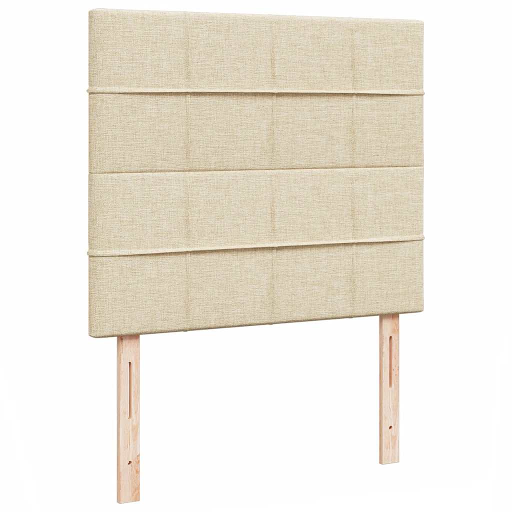 vidaXL Ottoman-Bett mit Matratze Creme 120x200 cm Stoff