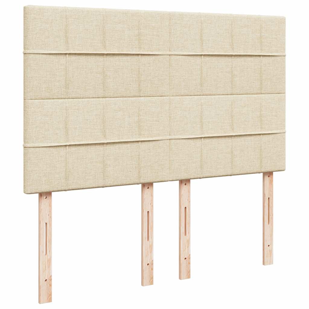 vidaXL Lit ottoman avec matelas crème 140x190 cm tissu