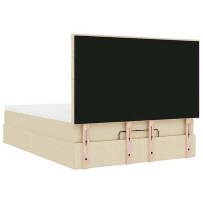 vidaXL Lit ottoman avec matelas crème 140x190 cm tissu