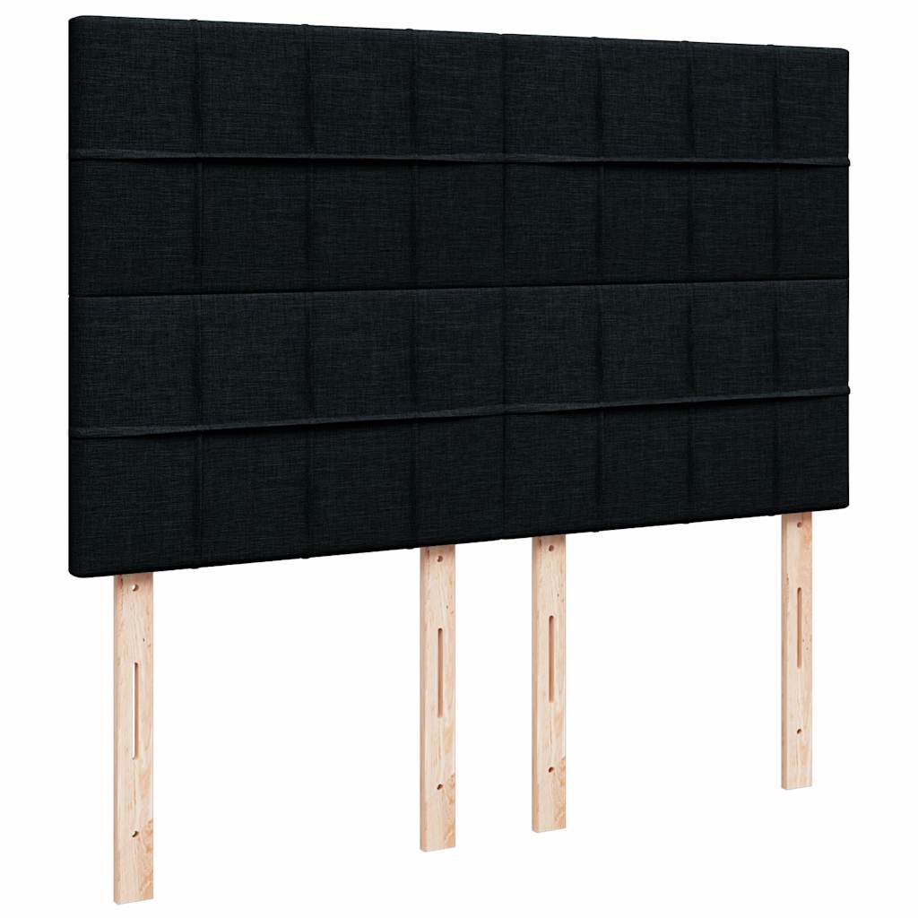 vidaXL Ottoman-Bett mit Matratze Schwarz 140x200 cm Stoff