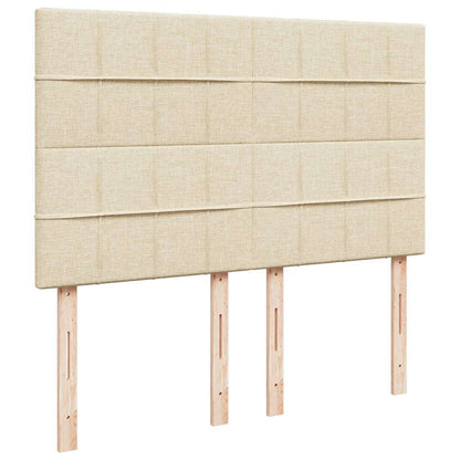 vidaXL Ottoman-Bett mit Matratze Creme 140x200 cm Stoff
