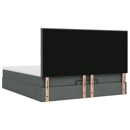 vidaXL Ottoman-Bett mit Matratze Dunkelgrau 160x200 cm Stoff