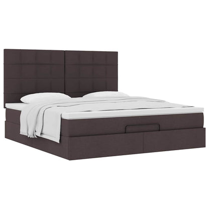vidaXL Ottoman-Bett mit Matratze Dunkelbraun 180x200 cm Stoff