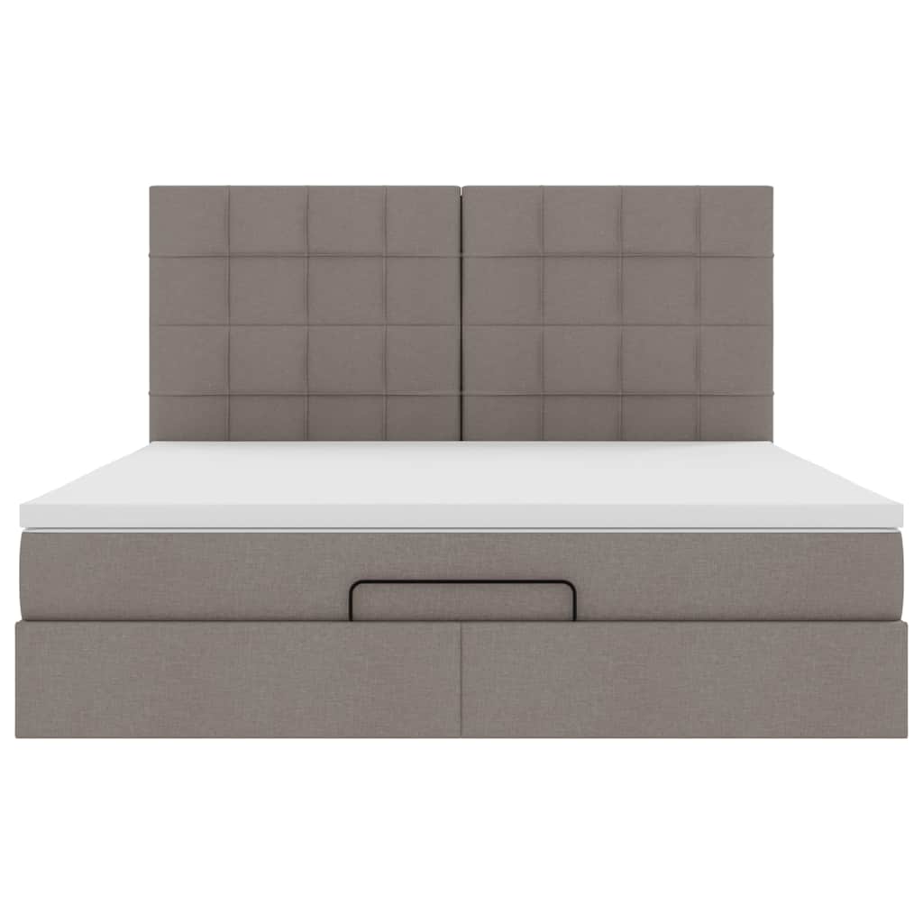 vidaXL Lit ottoman avec matelas gris-taupe 180x200 cm Tissu