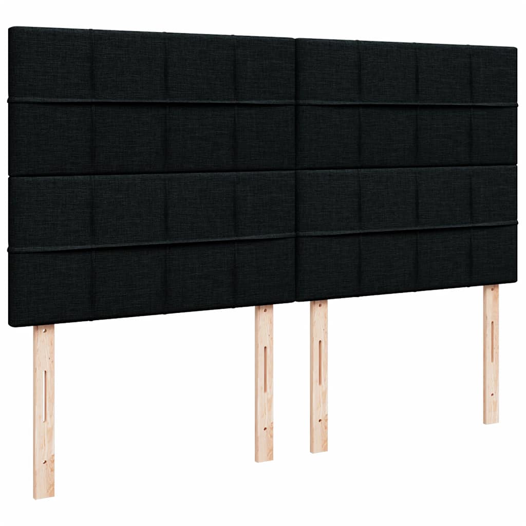 vidaXL Ottoman-Bett mit Matratzen Schwarz 200x200 cm Stoff