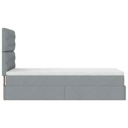 vidaXL Lit Ottoman avec matelas Gris clair 80x200 cm Tissu