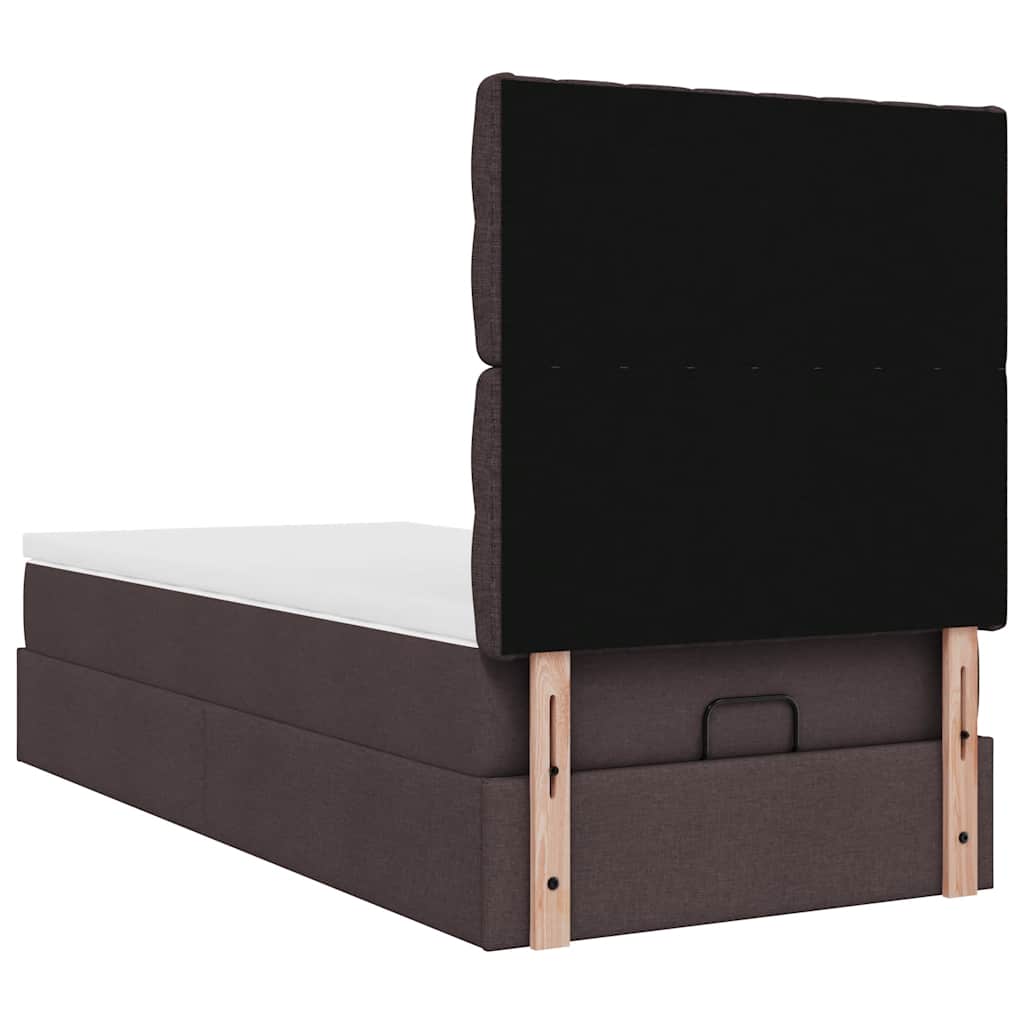 vidaXL Ottoman-Bett mit Matratze Dunkelbraun 90x190 cm Stoff