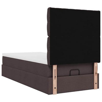 vidaXL Ottoman-Bett mit Matratze Dunkelbraun 90x190 cm Stoff