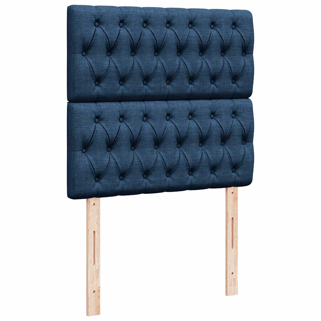 vidaXL Ottoman-Bett mit Matratze Blau 90x200 cm Stoff