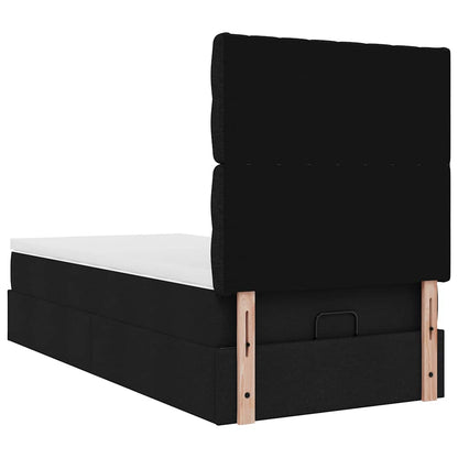 vidaXL Ottoman-Bett mit Matratze Schwarz 100x200 cm Stoff