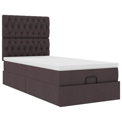 vidaXL Ottoman-Bett mit Matratze Dunkelbraun 100x200 cm Stoff