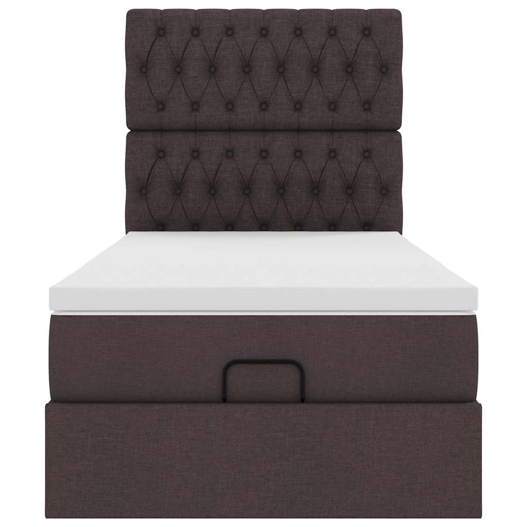 vidaXL Ottoman-Bett mit Matratze Dunkelbraun 100x200 cm Stoff