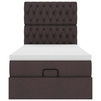 vidaXL Ottoman-Bett mit Matratze Dunkelbraun 100x200 cm Stoff