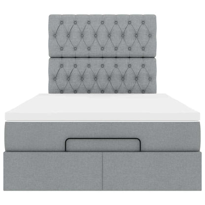 vidaXL Lit ottoman avec matelas Gris clair 120x190 cm Tissu